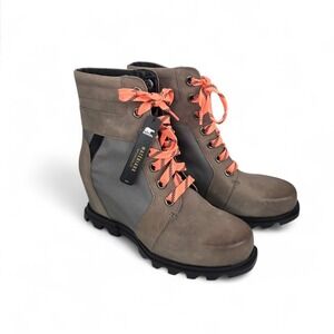 Sorel Joan of Arctic Wedge III Lexie Boots Quarry Black NL4364-052 Womens 9 NEW